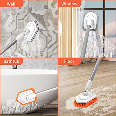 Multifunctional Bathroom Cleaning Brush Long Handle Replaceable Household  Bathtub Ceramic Tile Wall Glass Sponge Cleaning Brush