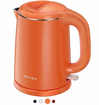 Mecity 1.7L Electric Kettle 100% Stainless Steel Interior Fast Heating  Water Kettle Double Wall Kettle Water Boiler, Cool Touch Auto Shut Off, 57