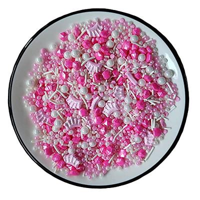 Edible White Pearl Sugar Sprinkles Candy Mixing Size Baking Cake Decorations Cupcake Toppers Cookie Decorating Wedding Party Valentines Halloween