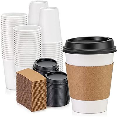 Comfy Package [100 Pack] 12 oz. Kraft Paper Hot Coffee Cups- Unbleached