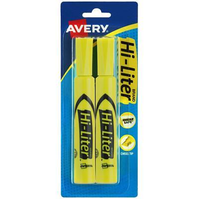 Avery® 24081 Hi-Liter® Fluorescent Yellow Chisel Tip Desk Style Highlighter  - 2/Pack - Yahoo Shopping