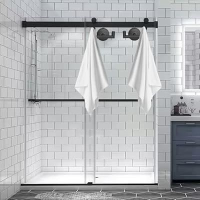 DGYB Large Suction Cup Hooks for Shower Set of 2 Black Towel Hooks for  Bathro