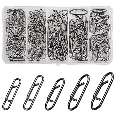  OROOTL Fishing Clip Power Clips, 120pcs Stainless Steel Fishing  Snap Clip High Strength Fishing Lure Quick Clips Connector Fishing Fast  Snaps Speed Clips Tackle for Freshwater Saltwater Bass Pike 