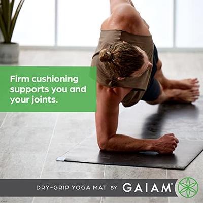 Gaiam Dry-Grip Yoga Mat - 5mm Thick Non-Slip Exercise & Fitness