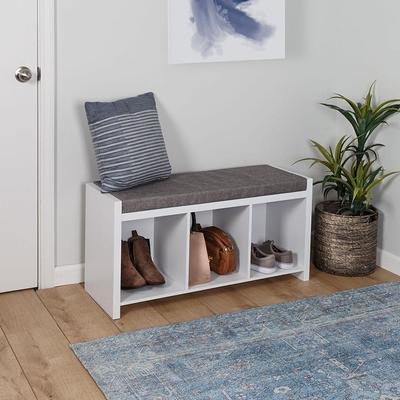 TRINITY 3-Tier Shoe Bench w/ Baskets, Slate Gray