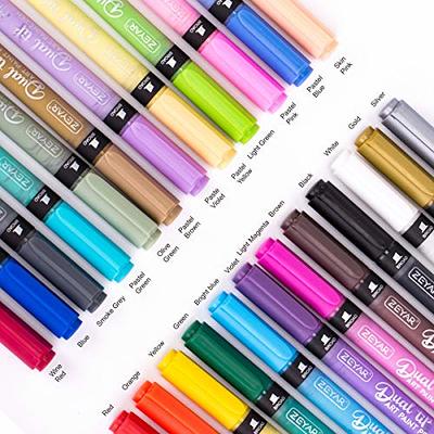 ZEYAR Metallic Paint Pens Water Based Fine Point 12 Colors Acid Free Opaque