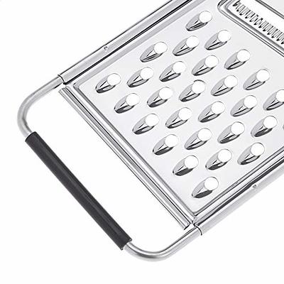 Commercial Rectangular Stainless Steel Flat Cheese Grater with  Non-Slip Handle and Base, Black - Yahoo Shopping