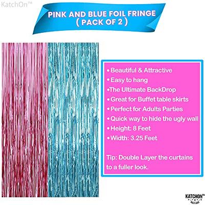 KatchOn, Pink Backdrop for Pink Party Decorations - XtraLarge 6.4x8 Feet,  Pack of 2, Pink Foil Fringe Curtain, Pink Fringe Backdrop for Pink  Streamers Party Decorations, Pink Birthday Decorations