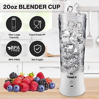 Portable Blender for Shakes and Smoothies with BPA-Free Travel Cup and Lid,  Personal Mini Portable Blender USB Rechargeable Portable Juicer with Six
