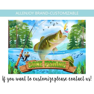 Gone Fishing Backdrop, Birthday Background, First Baby Shower Party Banner  Big One Ofishal Custom Backdrop - Yahoo Shopping