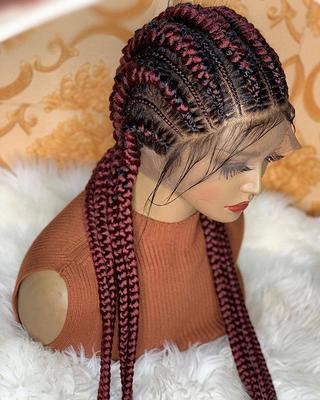Full lace braided wig ,box braided wig lace wigs cornrow wigs by