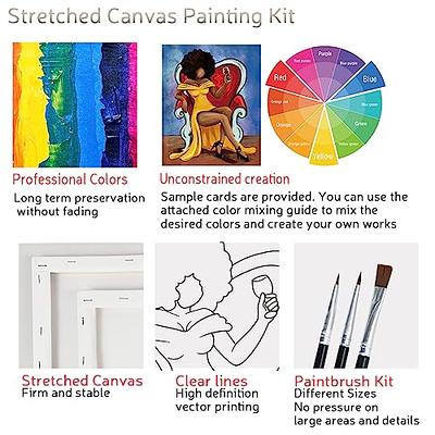 2 Pack Paint and Sip Canvas Painting Kit Pre Drawn Canvas for