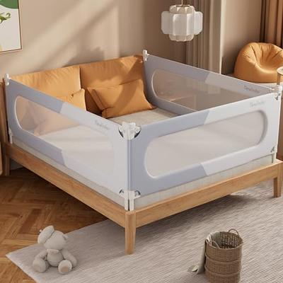 57 Inch Toddlers Vertical Lifting Baby Bed Rail Guard with Lock-Gray -  Yahoo Shopping