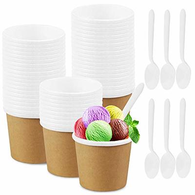 Coppetta 12-Ounce Dessert Cups, 200 Disposable Ice Cream Cups - Lids Sold Separately, Sturdy, Red Paper Frozen Yogurt Bowls, for Hot and Cold Foods, P