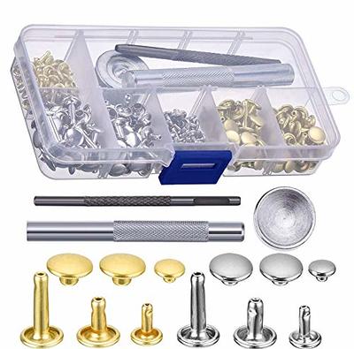 120 Sets Grommet Eyelets Tool Kit, Grommet Kit 1/2 Inch Eyelets with Tools  and Storage Box Silver 