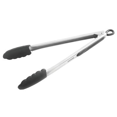 Mainstays 12 Stainless Steel Locking Cooking Tongs Silver