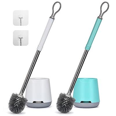 Waretary Toilet Cleaner Brush and Holder Set for Bathroom, Flexer Bowl  Under-Rim