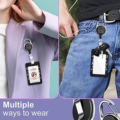 ID Badge Holder with Lanyard and Retractable Badge Reel Clip