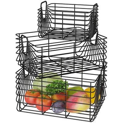 Wire Basket Stackable Metal Storage Basket Set for Kitchen or Bathroom  Chest Freezer Organizer-Pack of 2-Black - Yahoo Shopping
