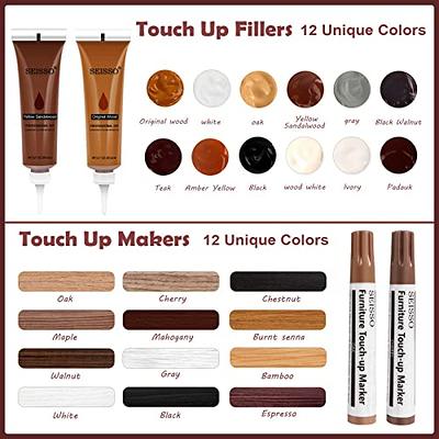  New Upgrade Furniture Pens for Touch Up, 12 Colors Wood Scratch  Repair Markers, Professional Repair Tools for Stains, Scratches, Wood  Floors, Tables, Bedposts : Health & Household