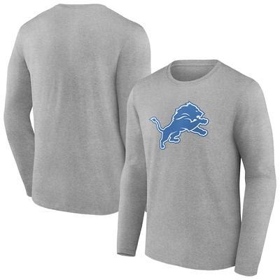 Men's Fanatics Branded Blue/Heathered Gray Detroit Lions Colorblock T-Shirt