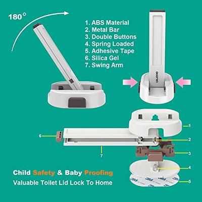 Toilet Locks Baby Proof - Okefan Toilet Seat Lock Child Safety for Toddlers Adhesive Kids Proofing Toilet Lid Lock Easy to Install No Drill Needed (