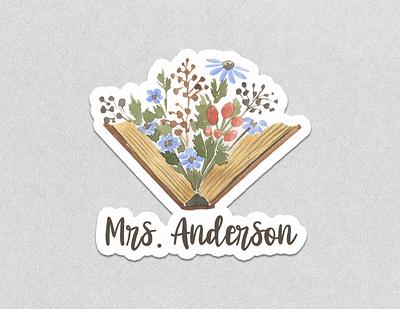 Floral Book Sticker