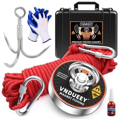 Fishing Magnet Kit with Rope, Fishing Magnets 700 LBS Pulling, Heavy Duty  65FT Rope, Gloves & Locking Carabiner,Threadlocker and Waterproof Carry  Case - 2.95inch Diameter - Yahoo Shopping
