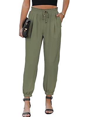 EVALESS Petite Linen Pants for Women Trendy Business Casual