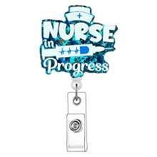  ANDGING Nursing Student Badge Reel, CNA LPN RN Badge Reels  Retractable For Nurses, Nurse In Progress Please Wait, ID Card Badge Holder