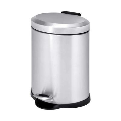 SW 13 gal. Stainless Steel Step-On Trash Can D-Shaped