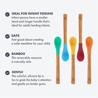 SAMiGO Silicone Baby Spoons Self Feeding 6+ Months - Infant Toddler  Utensils - First Stage Baby Led Weaning Feeding Supplies - Set of 3 Pack