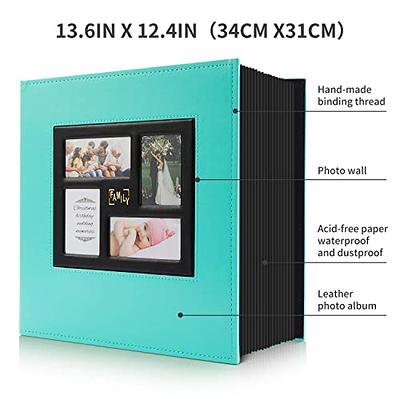 Photo Picutre Album 4x6 500 Photos, Extra Large Capacity Leather Cover Wedding Family Photo Albums Holds 500 Horizontal and Vertical 4x6 Photos with