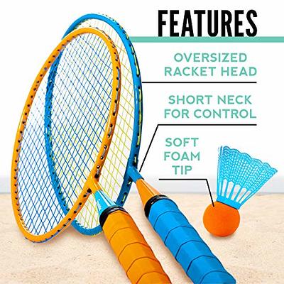 EastPoint Sports 2 Player Badminton Racket Set; Contains 2 Rackets with  Tempered Steel Shafts, Comfort Handles and 2 Durable, White Shuttlecock