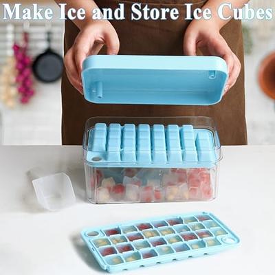 Ice Cube Bin Bucket Trays - Ice Holder, Container, Storage for Freezer,  Refrigerator with Scoop, Lids