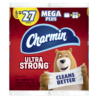 Charmin Ultra Soft Toilet Paper 12 Super Mega Rolls, 366 Sheets Per Roll