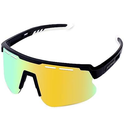 Karsaer Flat Top TR90 Polarized Sports Men Sunglasses Vintage Square  Cycling Running Fishing Golf Hiking Sports Glasses