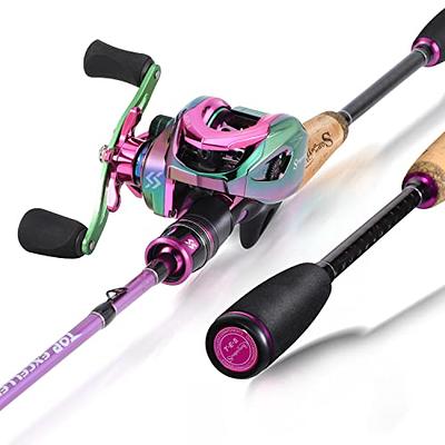 Sougayilang Fishing Rod and Reel Combo, Medium Heavy Fishing Pole with Baitcasting  Reel Combo, 2-Piece Baitcaster Combo-Purple-6.9ft and Right Handle Reel :  : Sports, Fitness & Outdoors