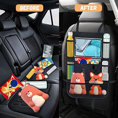 Helteko Backseat Car Organizer - Kick Mats Back Seat Protector with 10  Tablet Holder - Car Back Seat