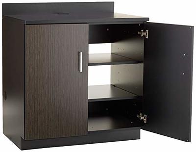 FUFU&GAGA 78.7 in. H Brown Storage Cabinet, Kitchen Organization with Louvered Doors and Adjustable Shelves