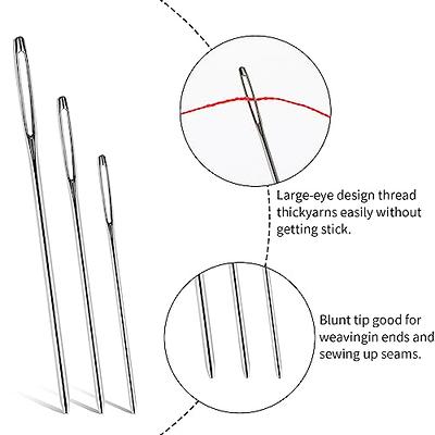 Chuangdi Beading Needles 6 Pieces Stainless Steel Needle Large Big