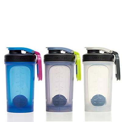 Gym Water Bottles - 24 oz. Shaker-Bottle w/ Mixer & Handle