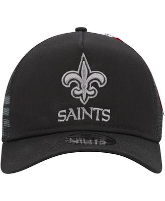 Men\'s New Era x Alpha Industries Black New Orleans Saints A-Frame 9FORTY  Trucker Snapback Hat - Black - Yahoo Shopping