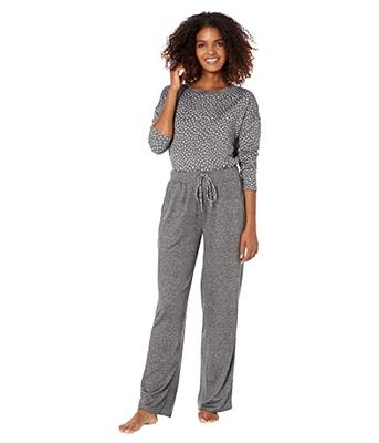Karen Neuburger womens Cozy Lounge Pajama Set, Charcoal Painted Spot, Small  US at  Women's Clothing store