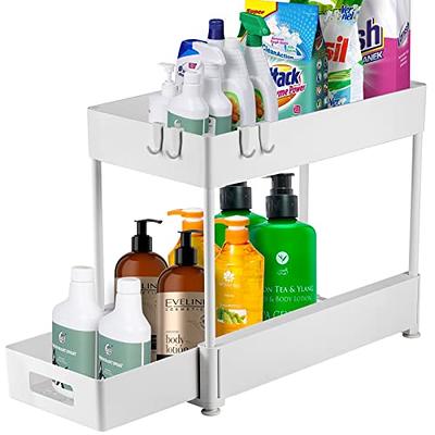 StorageBud 2 Tier Under Kitchen Sink Organizer with Sliding Drawer