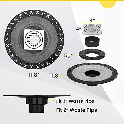 4 Inch Drain Grate Kit , Square Shower Drains Cover for Schluter