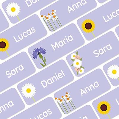Melu Kids Iron on Name Labels for Clothing (50), Personalized and Waterproof Kids Name Tags (1.2” x 0.5”), Perfect for Daycare, School and Camp 