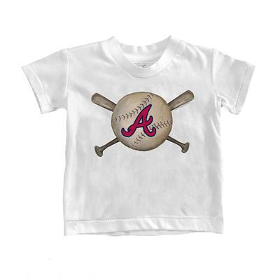 Women's Tiny Turnip White/Navy Atlanta Braves 2023 Spring Training 3/4-Sleeve Raglan T-Shirt Size: Medium