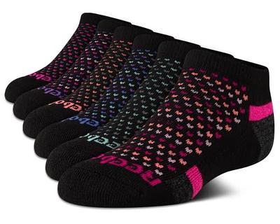 Reebok Girls' Cushioned Comfort Athletic Performance No-Show Ankle Low Cut  Socks (6 Pack), Size Medium, Black Multi - Yahoo Shopping