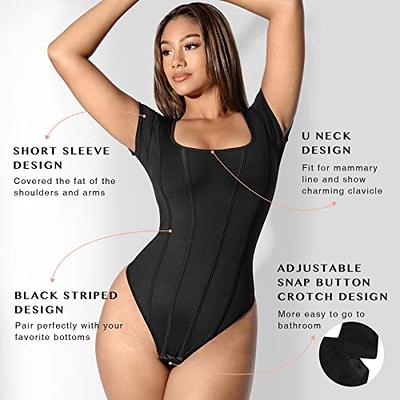 FeelinGirl Tummy Control Compression Bodysuit for Women Short